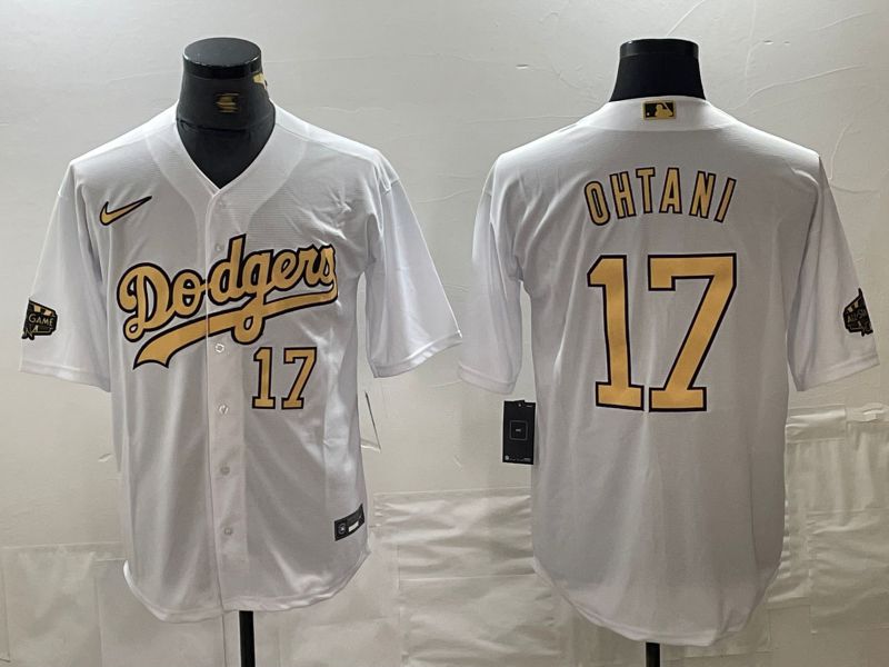 Men Los Angeles Dodgers 17 Ohtani White All Star Nike Game MLB Jersey style 4